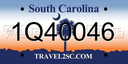1Q40046 South Carolina License Plate