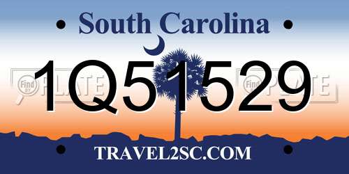 1Q51529 South Carolina License Plate
