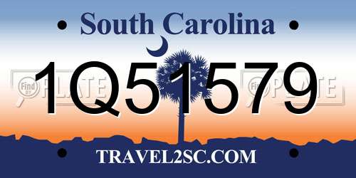 1Q51579 South Carolina License Plate
