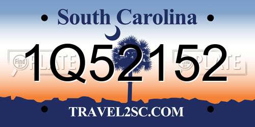 1Q52152 South Carolina License Plate