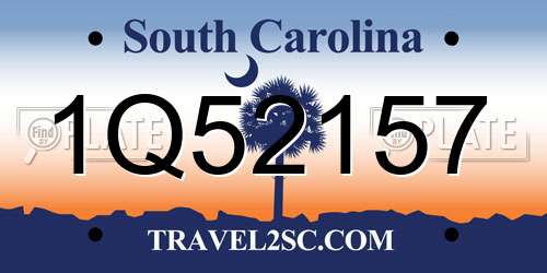 1Q52157 South Carolina License Plate