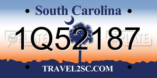 1Q52187 South Carolina License Plate