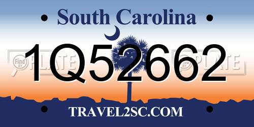1Q52662 South Carolina License Plate