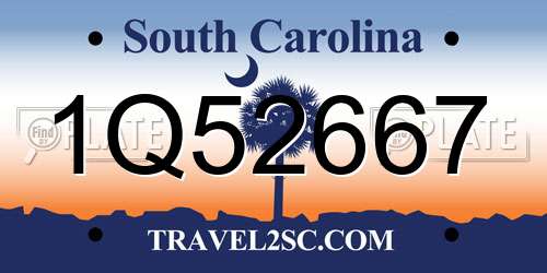 1Q52667 South Carolina License Plate