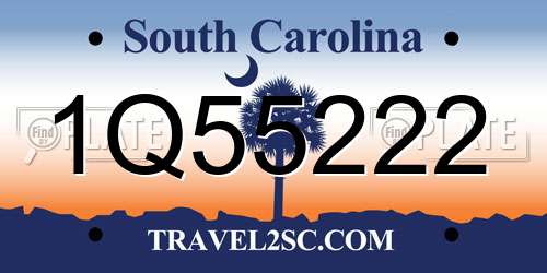1Q55222 South Carolina License Plate