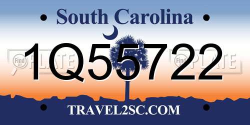 1Q55722 South Carolina License Plate