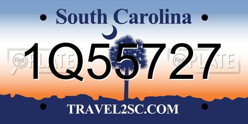 1Q55727 South Carolina License Plate