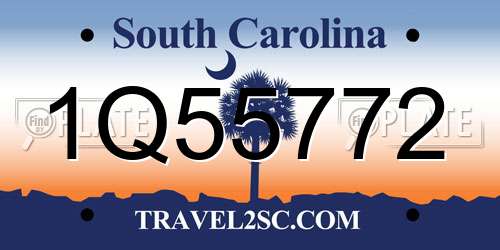 1Q55772 South Carolina License Plate