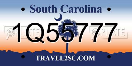 1Q55777 South Carolina License Plate