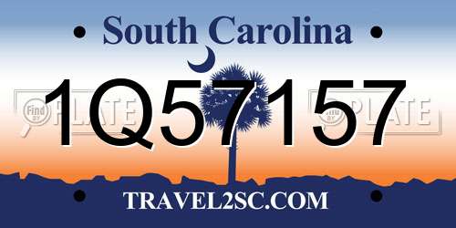1Q57157 South Carolina License Plate