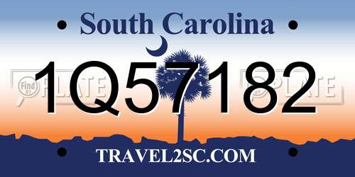 1Q57182 South Carolina License Plate