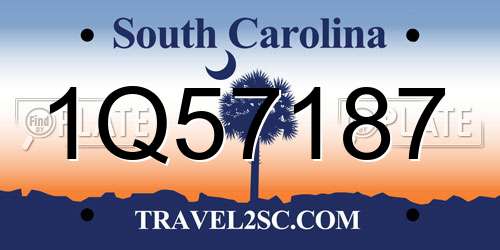 1Q57187 South Carolina License Plate