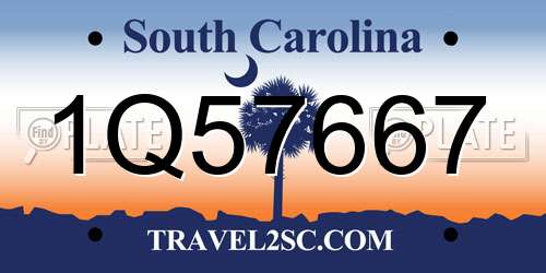1Q57667 South Carolina License Plate