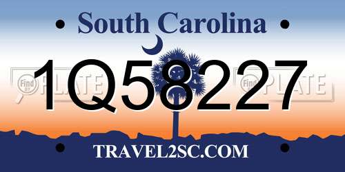 1Q58227 South Carolina License Plate