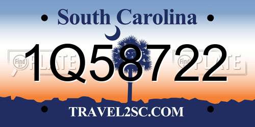 1Q58722 South Carolina License Plate