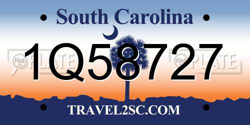 1Q58727 South Carolina License Plate