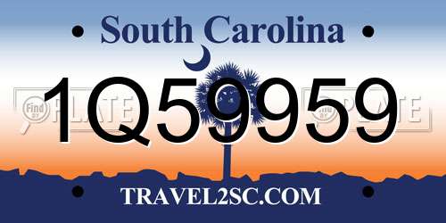 1Q59959 South Carolina License Plate