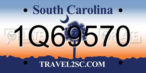 1Q69570 South Carolina License Plate