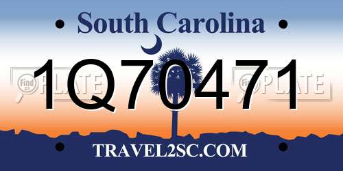 1Q70471 South Carolina License Plate