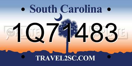 1Q71483 South Carolina License Plate