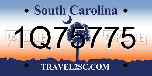 1Q75775 South Carolina License Plate