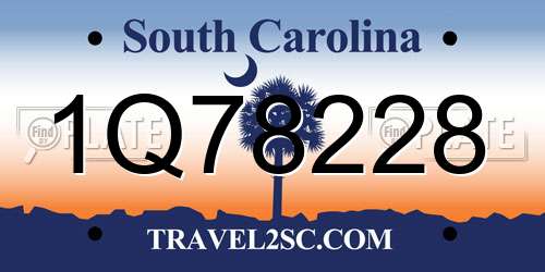 1Q78228 South Carolina License Plate