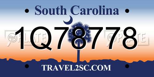 1Q78778 South Carolina License Plate