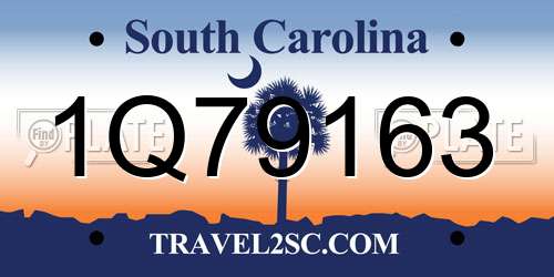1Q79163 South Carolina License Plate