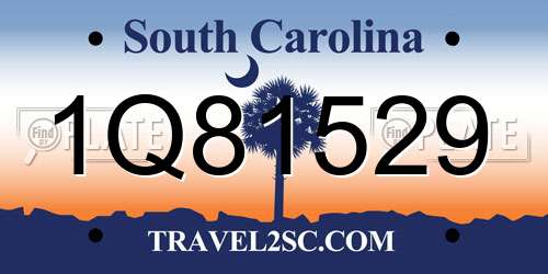 1Q81529 South Carolina License Plate