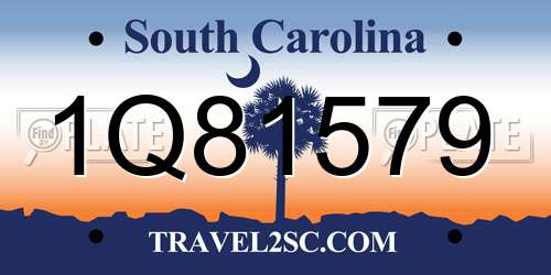 1Q81579 South Carolina License Plate