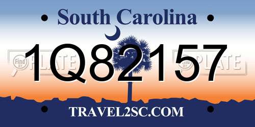 1Q82157 South Carolina License Plate