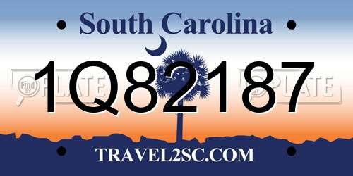 1Q82187 South Carolina License Plate