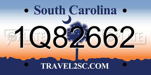 1Q82662 South Carolina License Plate