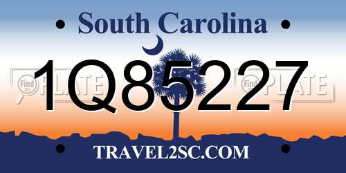1Q85227 South Carolina License Plate