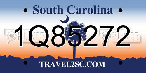 1Q85272 South Carolina License Plate