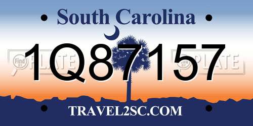 1Q87157 South Carolina License Plate