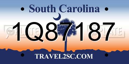 1Q87187 South Carolina License Plate