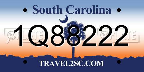 1Q88222 South Carolina License Plate