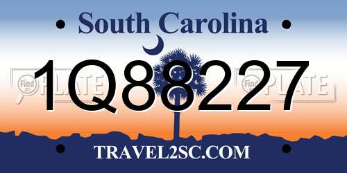 1Q88227 South Carolina License Plate