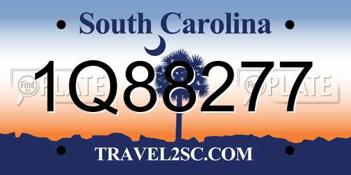 1Q88277 South Carolina License Plate