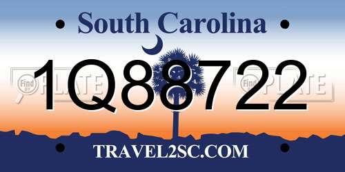 1Q88722 South Carolina License Plate