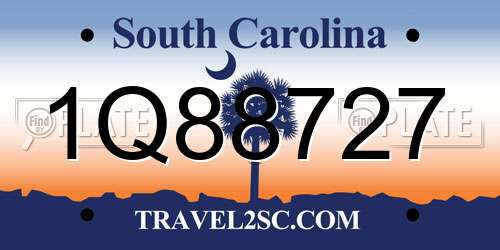 1Q88727 South Carolina License Plate