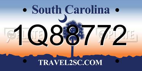 1Q88772 South Carolina License Plate