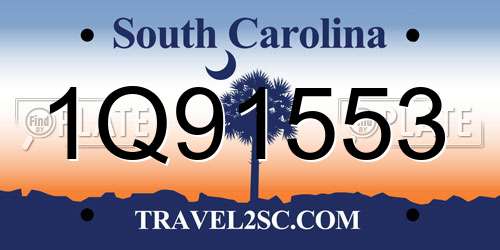 1Q91553 South Carolina License Plate