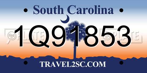 1Q91853 South Carolina License Plate
