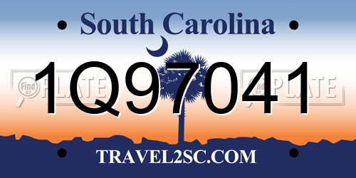 1Q97041 South Carolina License Plate