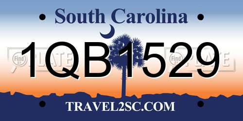 1QB1529 South Carolina License Plate