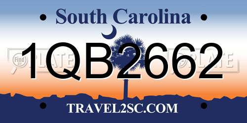 1QB2662 South Carolina License Plate