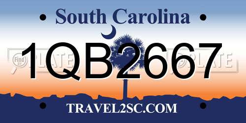 1QB2667 South Carolina License Plate