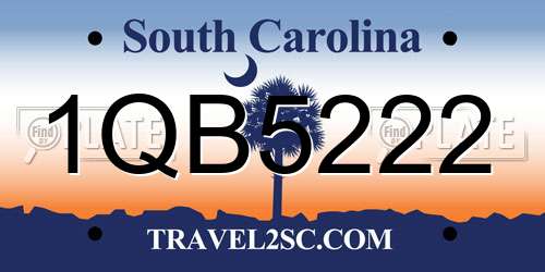 1QB5222 South Carolina License Plate